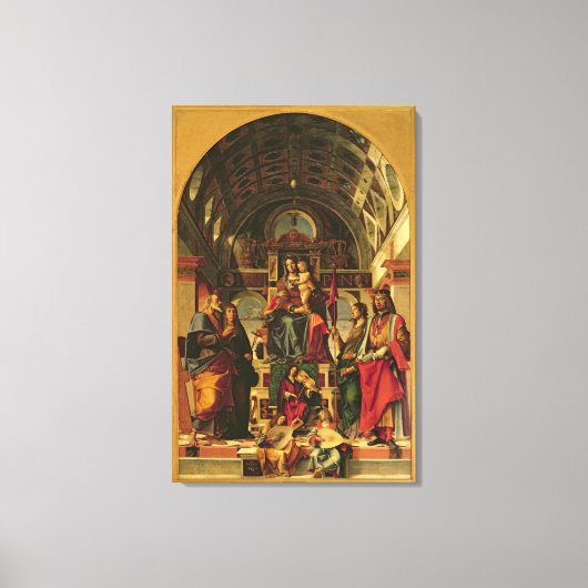 Madonna en Child with Saints, 1499 Canvas Afdruk (Voorkant)