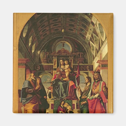 Madonna en Child with Saints, 1499 Magneet (Voorkant)
