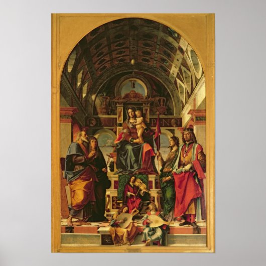 Madonna en Child with Saints, 1499 Poster (Voorkant)