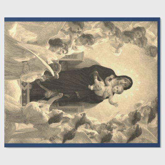 MADONNA EN CHRISTMAS GIFT WRAP Bouguereau Cadeaupapier (Vlak)