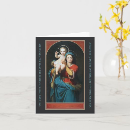  MADONNA EN CHRISTUS KIND KAART (Gele Bloem)