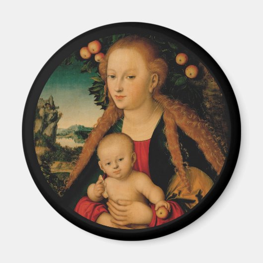 Madonna en Christus Kind onder Apple Tree Magneet (Voorkant)