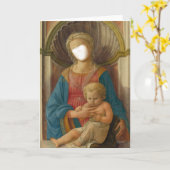 Madonna en de Foto van het Kind plaatsen een gezic Kaart (Gele Bloem)