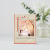 Madonna en de Kerstman Feestdagenkaart (Staand voorkant)