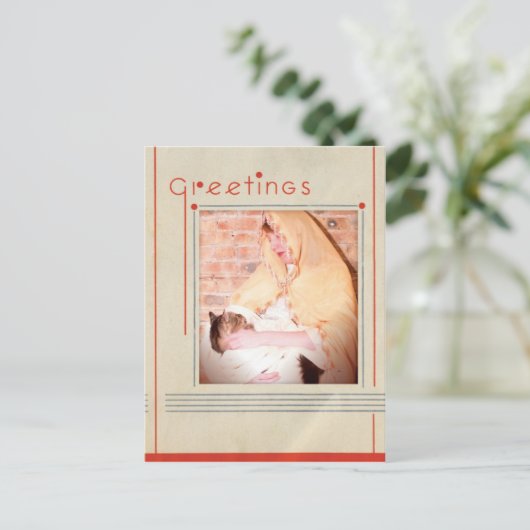 Madonna en de Kerstman Feestdagenkaart (Staand voorkant)