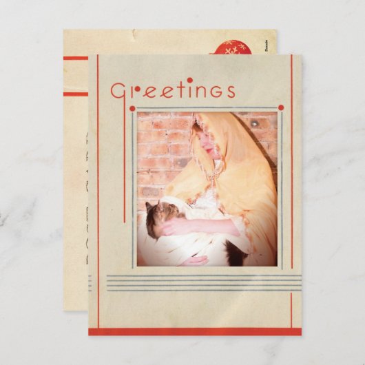 Madonna en de Kerstman Feestdagenkaart (Voorkant / Achterkant)