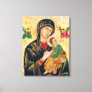 Madonna en goddelijk kind canvas afdruk