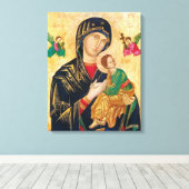 Madonna en goddelijk kind canvas afdruk (Insitu (Houten vloer))