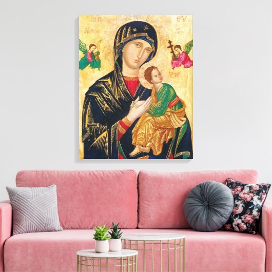 Madonna en goddelijk kind canvas afdruk (Insitu (Woonkamer))