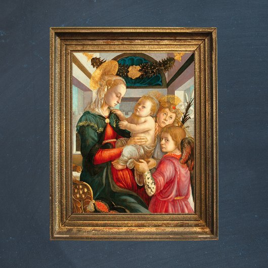 Madonna en haar kind, twee engelen Sandro Botticel Poster