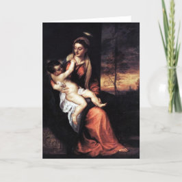 Madonna en het kind in een omgeving van 's avonds  kaart