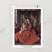 Madonna en het kind lezen Jan van Eyck Briefkaart (Voorkant / Achterkant)