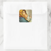 Madonna en Jezus Glas in lood Envelope Vierkante Sticker (Tas)