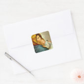Madonna en Jezus Glas in lood Envelope Vierkante Sticker (Envelop)