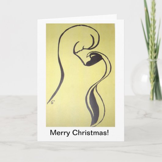 Madonna en Kaart met kerstmis (Voorkant)