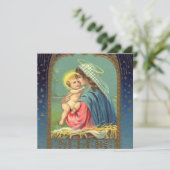 Madonna en Kerstmis Feestdagenkaart (Staand voorkant)