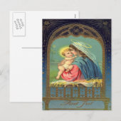Madonna en Kerstmis Feestdagenkaart (Voorkant / Achterkant)