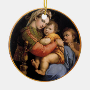 Madonna en kerstversiering voor kinderen keramisch ornament