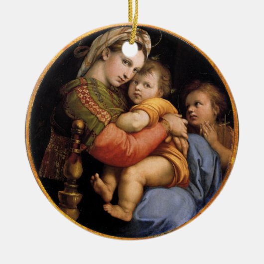 Madonna en kerstversiering voor kinderen keramisch ornament (Voorkant)