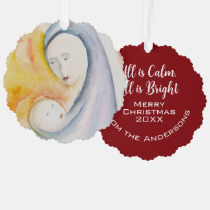 Madonna en Kind Aandenken Modern Religieus Ornament Kaart