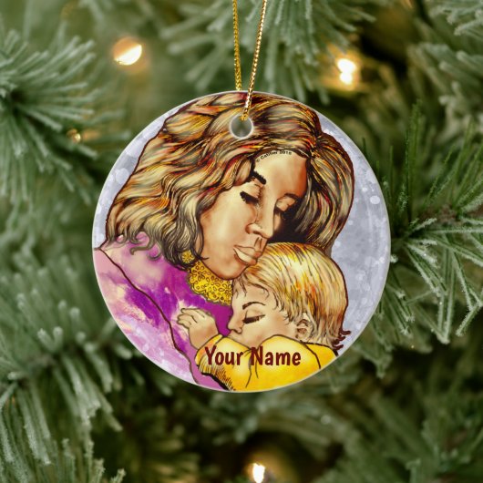 Madonna en kind aangepast ornament (Boom)