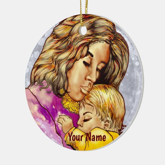 Madonna en kind aangepast ornament (Links)