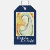 Madonna en kind aangepaste kunst religieuze vakant cadeaulabel (Voorkant)