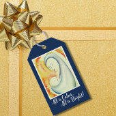 Madonna en kind aangepaste kunst religieuze vakant cadeaulabel