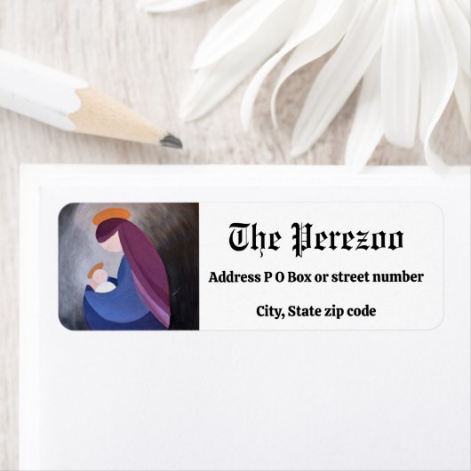 Madonna en kind afbeelding etiket (Insitu)