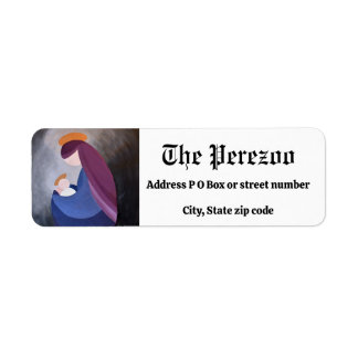 Madonna en kind afbeelding etiket