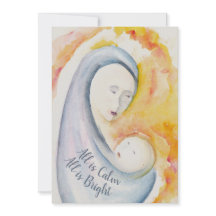 Madonna en Kind Aquarel Bijbelvers