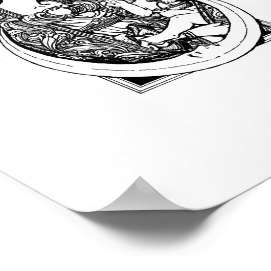 Madonna en kind (archiefpapier afdrukken) poster (Hoek)