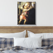 Madonna en Kind  - Botticelli - c1500 Canvas Afdruk (Insitu (Slaapkamer))
