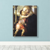 Madonna en Kind  - Botticelli - c1500 Canvas Afdruk (Insitu (Houten vloer))