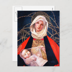 Madonna en kind. Briefkaarten voor fijne kerst