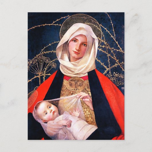 Madonna en kind. Briefkaarten voor fijne kerst (Voorkant)