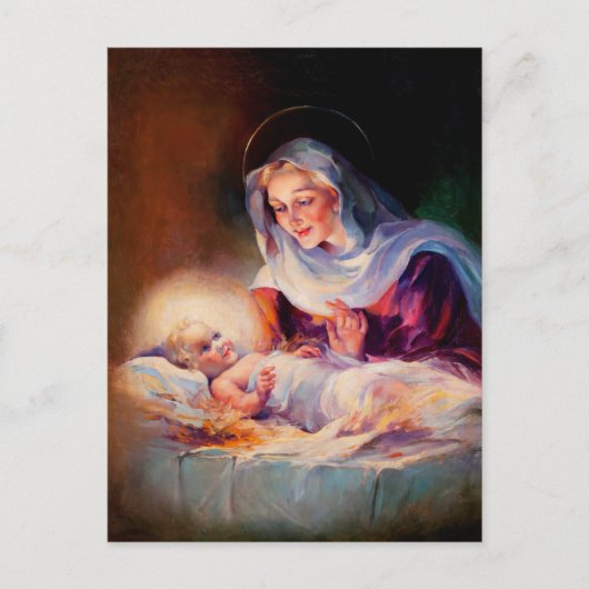 Madonna en kind. Briefkaarten voor fijne kerst (Voorkant)