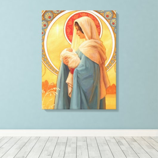 Madonna en kind canvas afdruk (Insitu (Houten vloer))