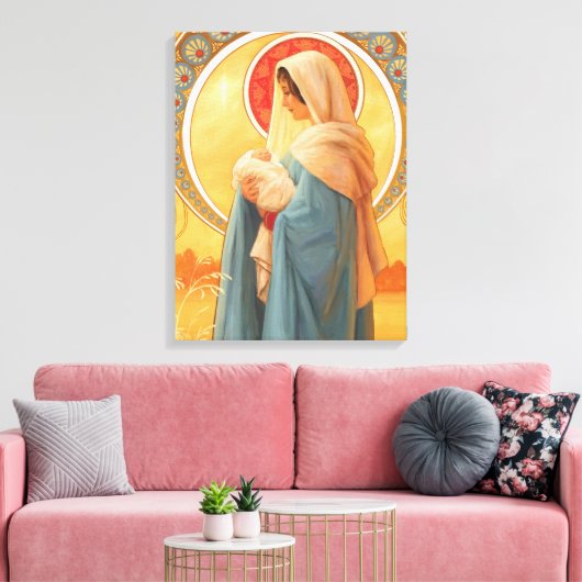 Madonna en kind canvas afdruk (Insitu (Woonkamer))