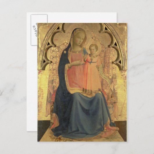 Madonna en Kind, centraal paneel van een triptych Briefkaart (Voorkant / Achterkant)