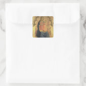 Madonna en Kind, centraal paneel van een triptych Vierkante Sticker (Tas)
