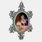 Madonna en kind. Christmas Tin Sneeuwvlok Ornament (Links)