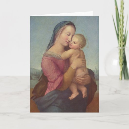 Madonna en Kind (de Tempo's Madonna) door Raphael Feestdagen Kaart (Voorkant)