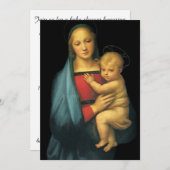 Madonna en kind door Raphael, Baby shower Kaart (Voorkant / Achterkant)