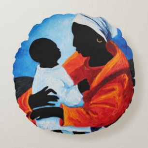 Madonna en kind - Eerste woorden 2008 Rond Kussen