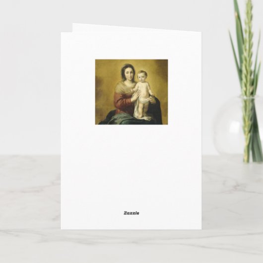 Madonna en kind - Elegant Fine Art met kerstmis Feestdagen Kaart (Achterkant)