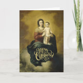 Madonna en kind - Elegant Fine Art met kerstmis Feestdagen Kaart (Voorkant)