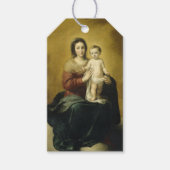 Madonna en kind, fijne kerstcadeautags cadeaulabel (Voorkant)