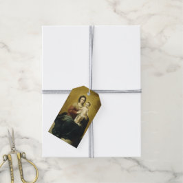 Madonna en kind, fijne kerstcadeautags cadeaulabel