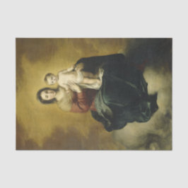 Madonna en Kind, Fine Art Kerst Tissue Papier